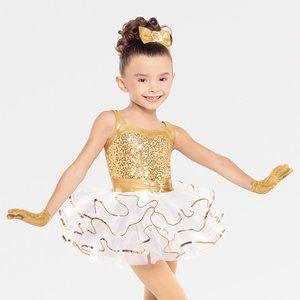 Dance costume size 7/8 Revolution "Heart of Gold"